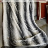 D72. 3 Faux fur throws. - $10 each 